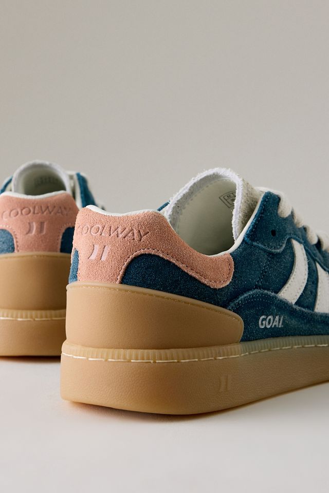 COOLWAY Goal Bleached Suede Trainers #4