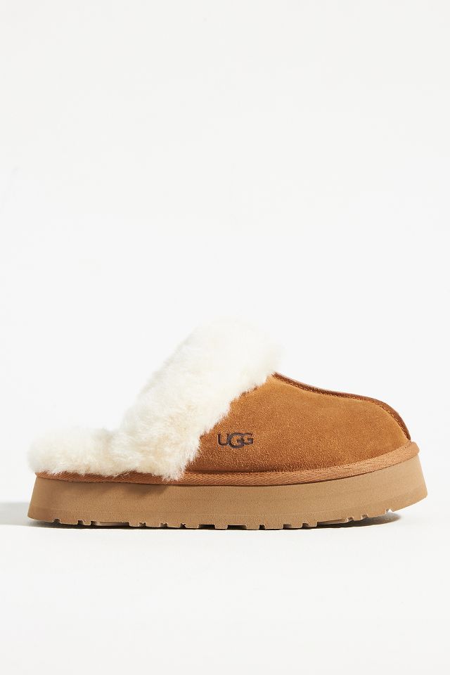 UGG Disquette Suede Sheepskin Platform Slippers Anthropologie UK