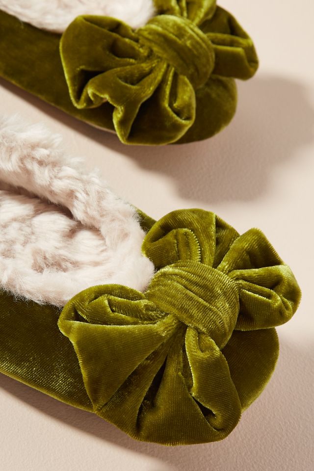 Ruby and ed discount velvet bow slippers