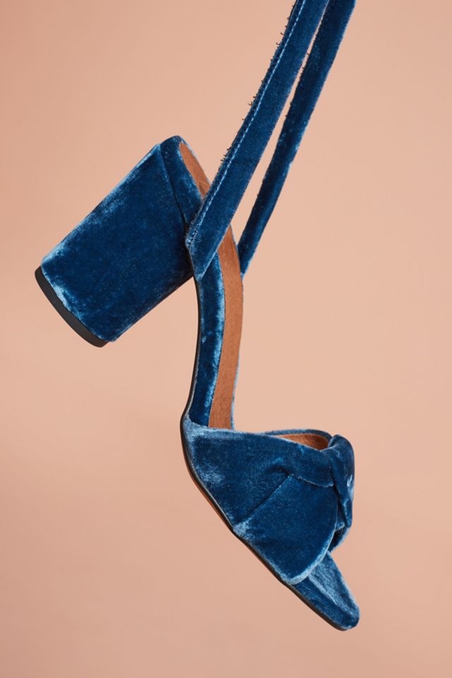 Hudson Velvet Ankle-Tie Heels #1