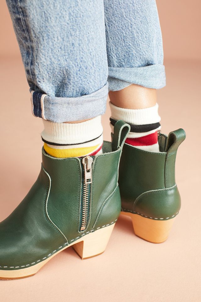 Swedish Hasbeens Zip It Emy Clog Boots