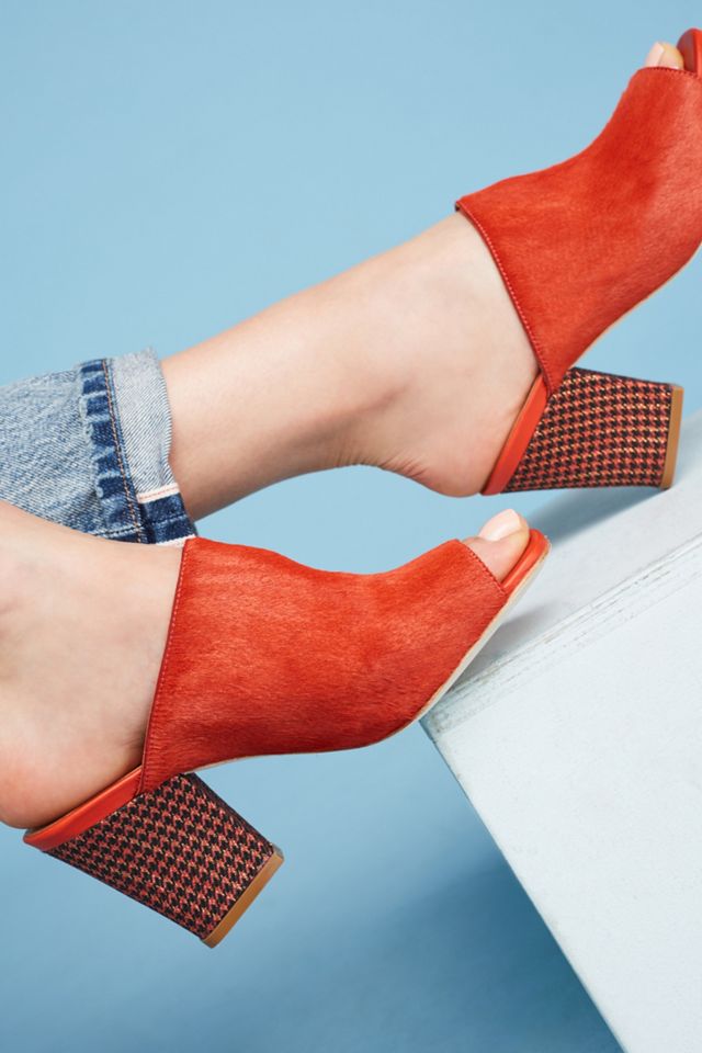 Anthropologie Calf Hair Block Heels #3