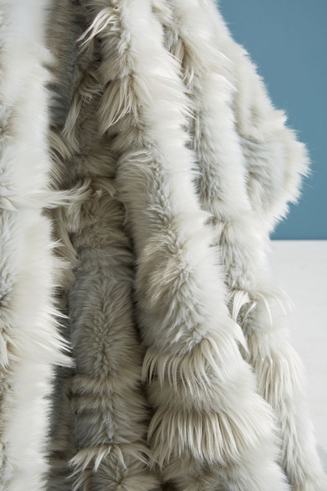 Chevron Faux Fur Throw Blanket #1