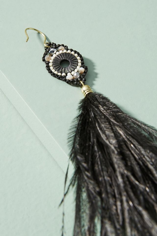 Wispy Feather Drop Earrings #1