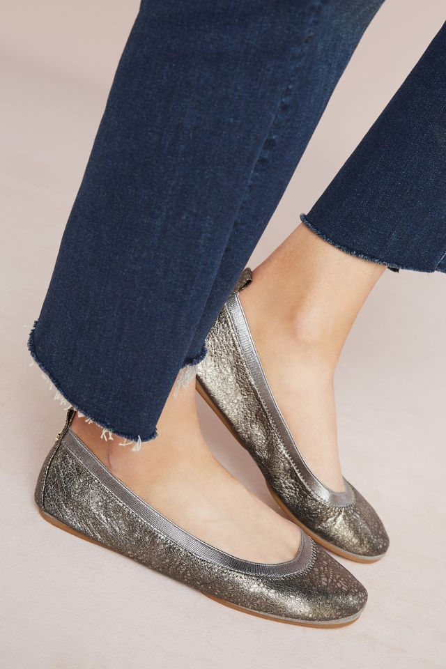 Yosi Samra Metallic Ballet Flats Anthropologie