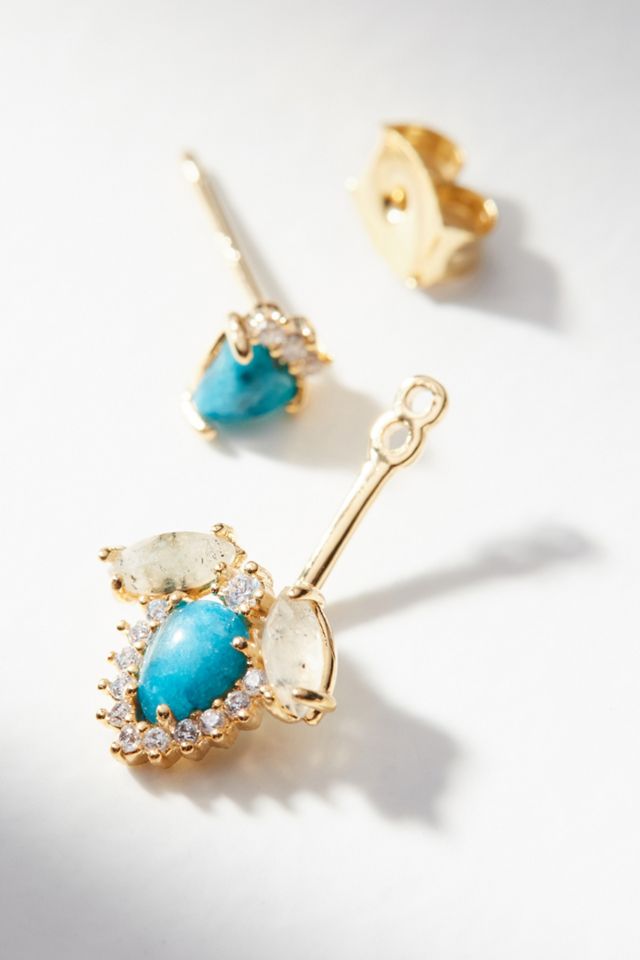 Turquoise Front-Back Post Earrings #1