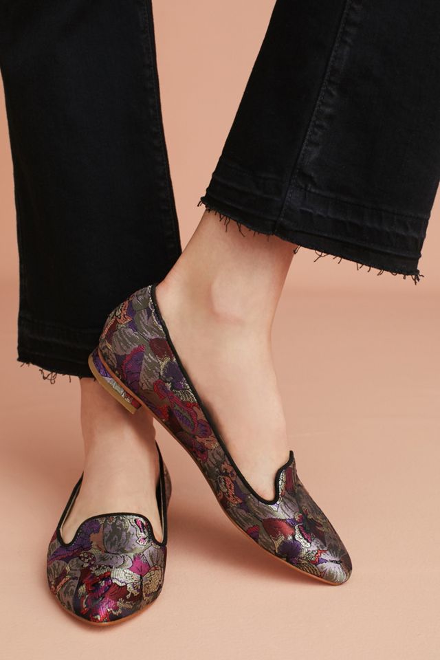 Anthropologie Butterfly Brocade Loafers #1