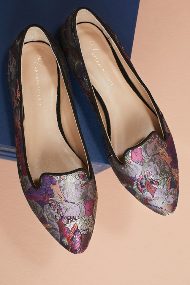 Anthropologie Butterfly Brocade Loafers #4