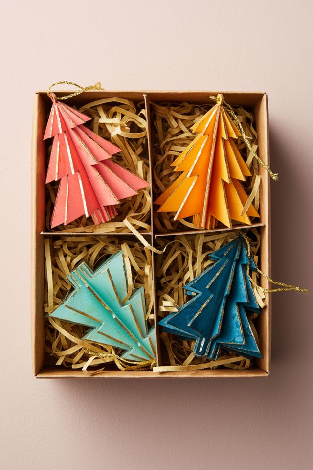 Wooden Tree Ornament Set #1
