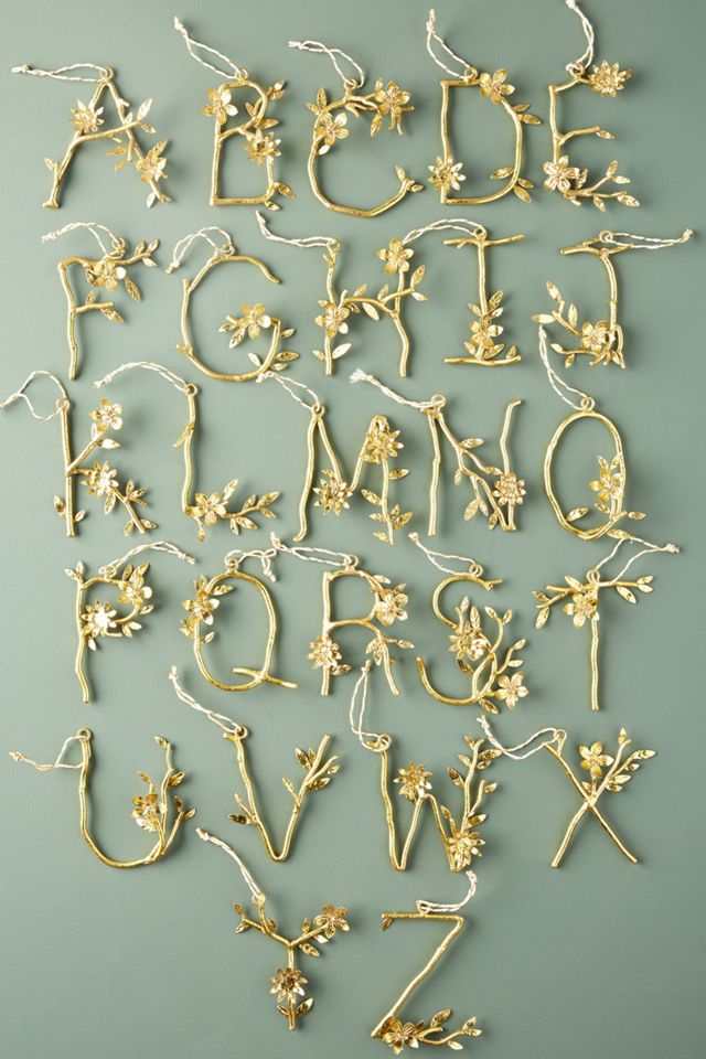 Budding Monogram Ornament #1