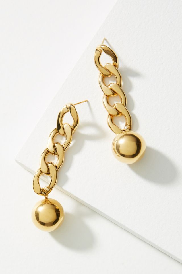 Golden Link Drop Earrings