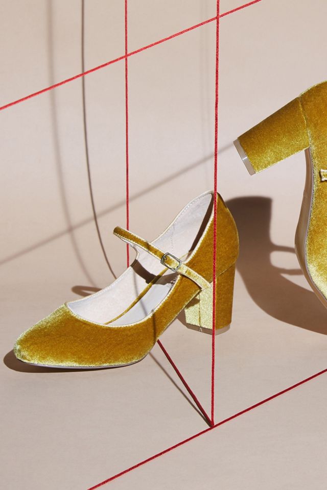 Chelsea Crew Velvet Oprah Mary Jane Heels | Anthropologie