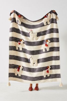 Tufted Llama Throw Blanket