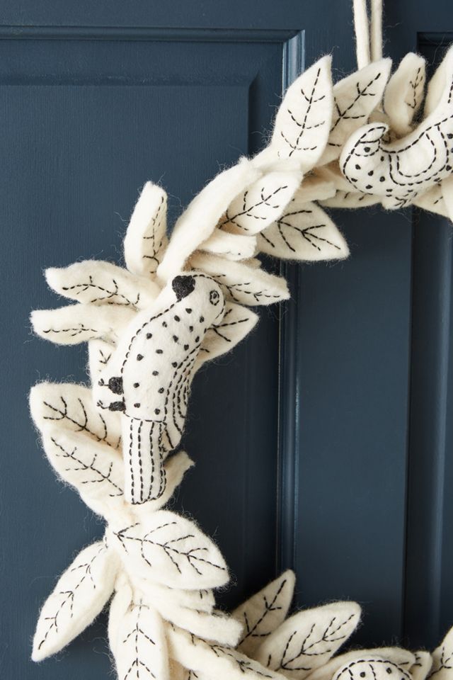 Stitched & Felted Songbird Wreath #1