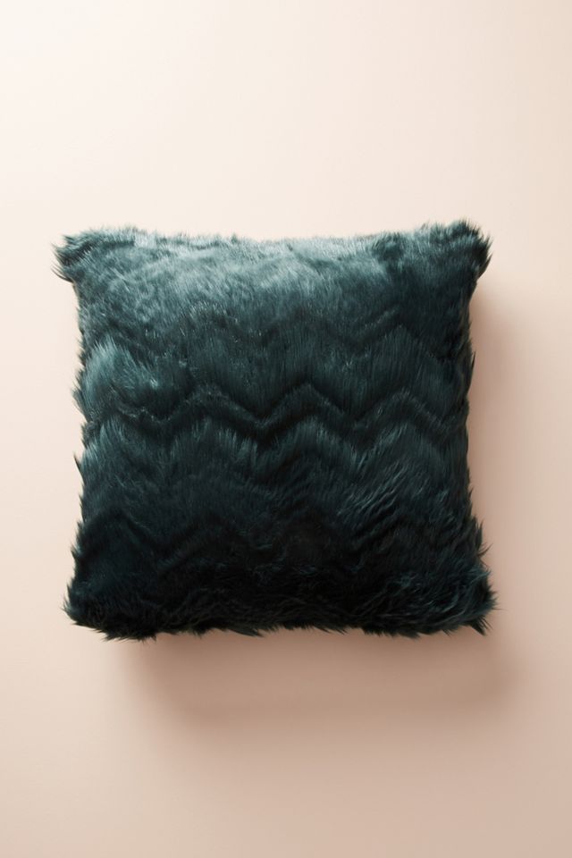 Chevron Faux Fur Pillow #2