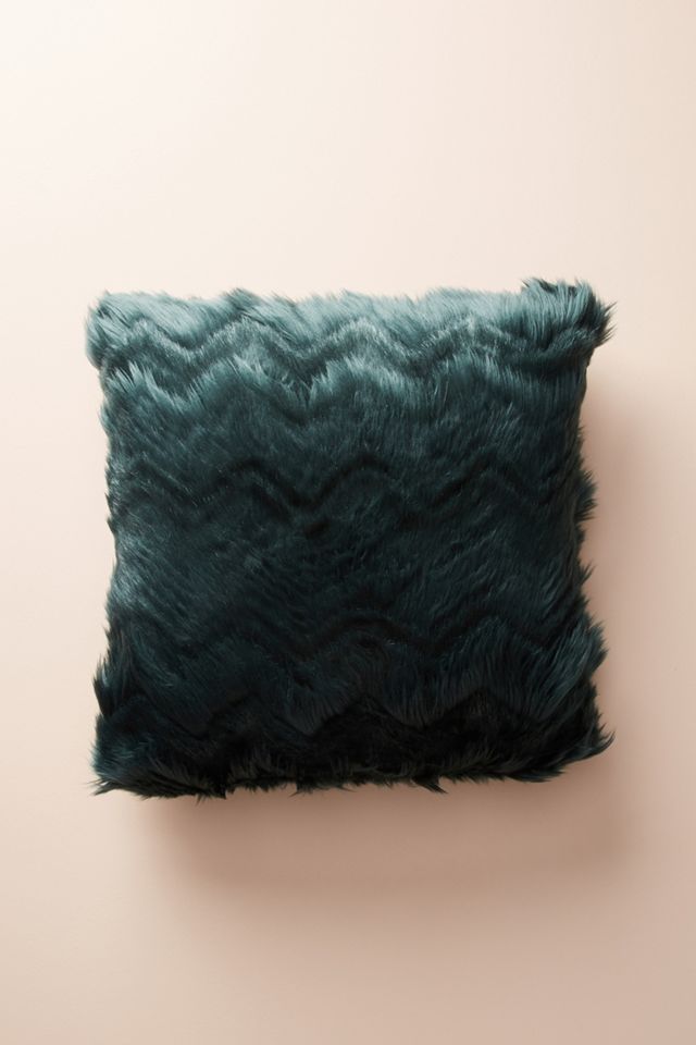 Chevron Faux Fur Pillow #1