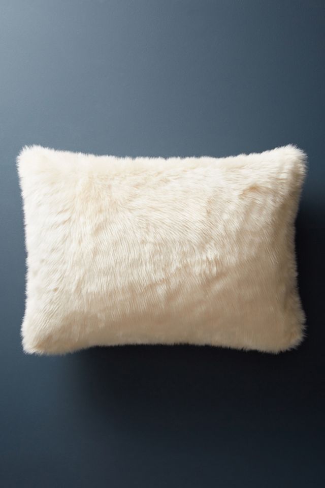 Striped Faux Fur Pillow #2