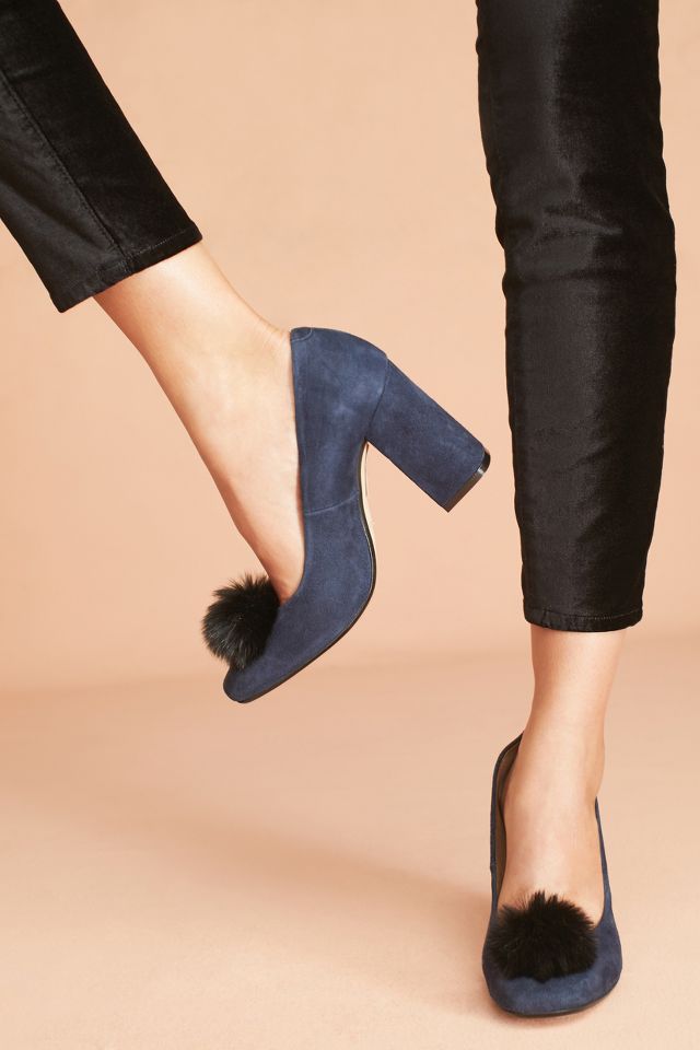 Pumps with fur pom on sale pom