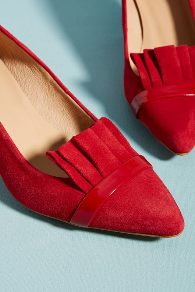 Anthropologie Ruffled Kitten Heels #2