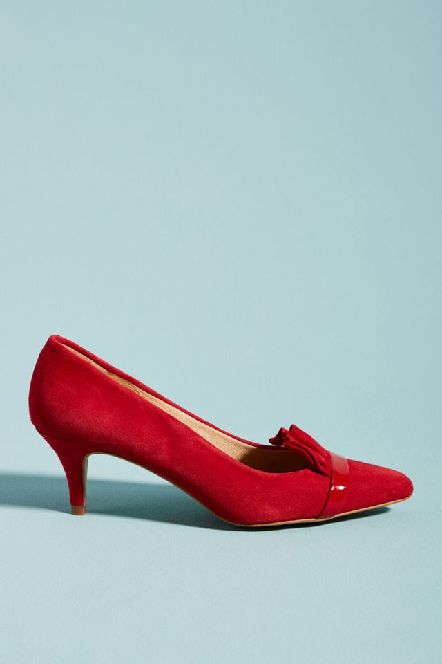 Anthropologie Ruffled Kitten Heels