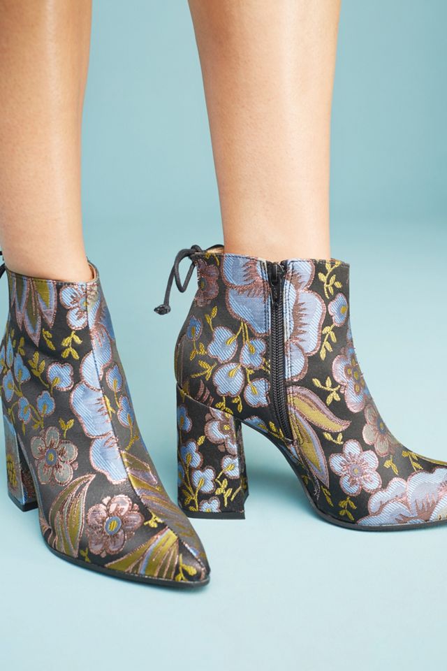 Anthropologie Printed Flare-Heeled Boots #1