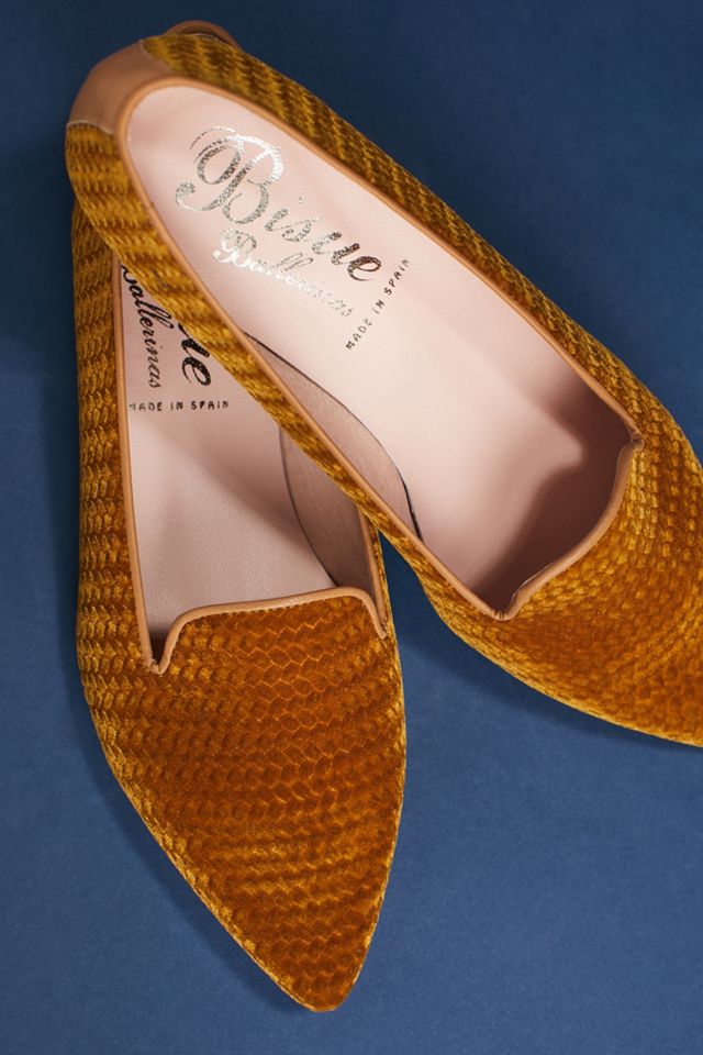 Bisue Ballerinas Velvet Embossed Loafers #4