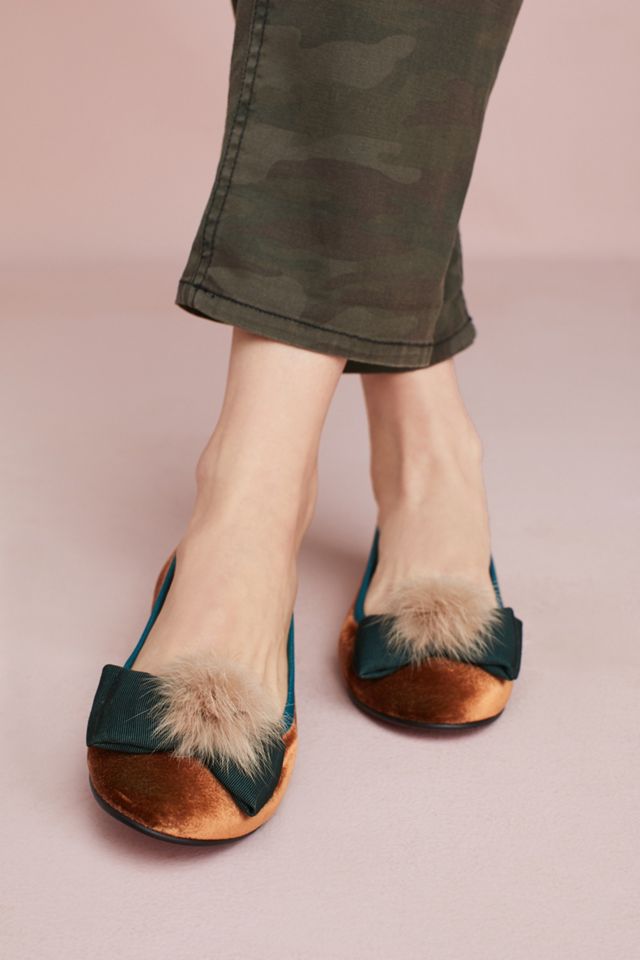 Bisue Ballerinas Golden Velvet Ballet Flats #2