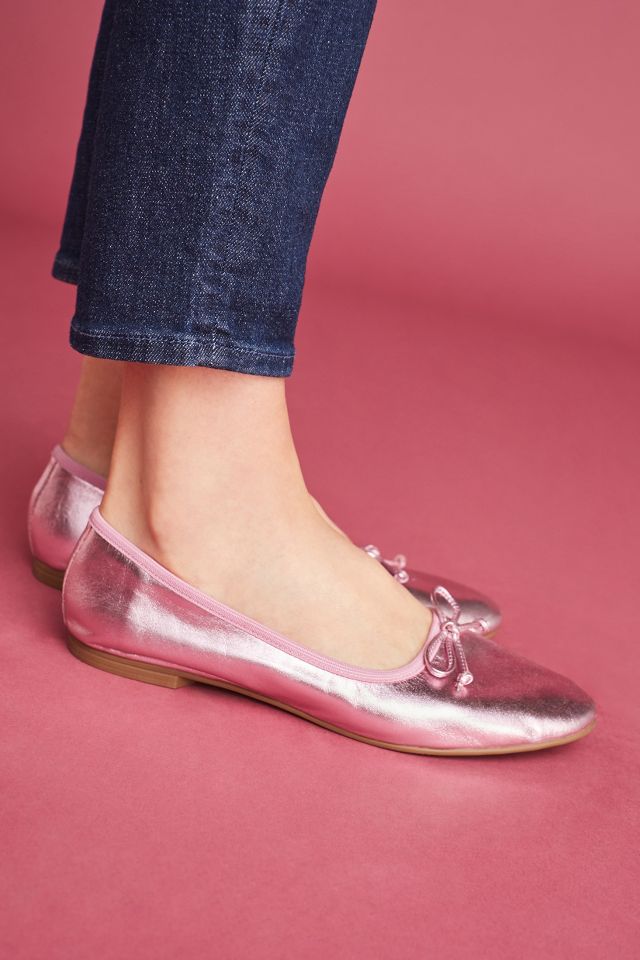 Metallic store pink flats