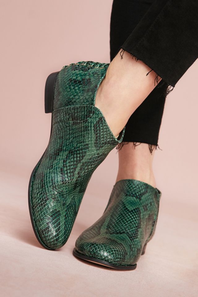 Green Snake Print Boots #4