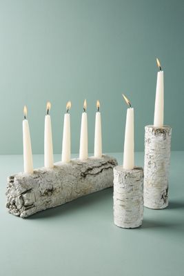 Shimmering Bark Candle Holder