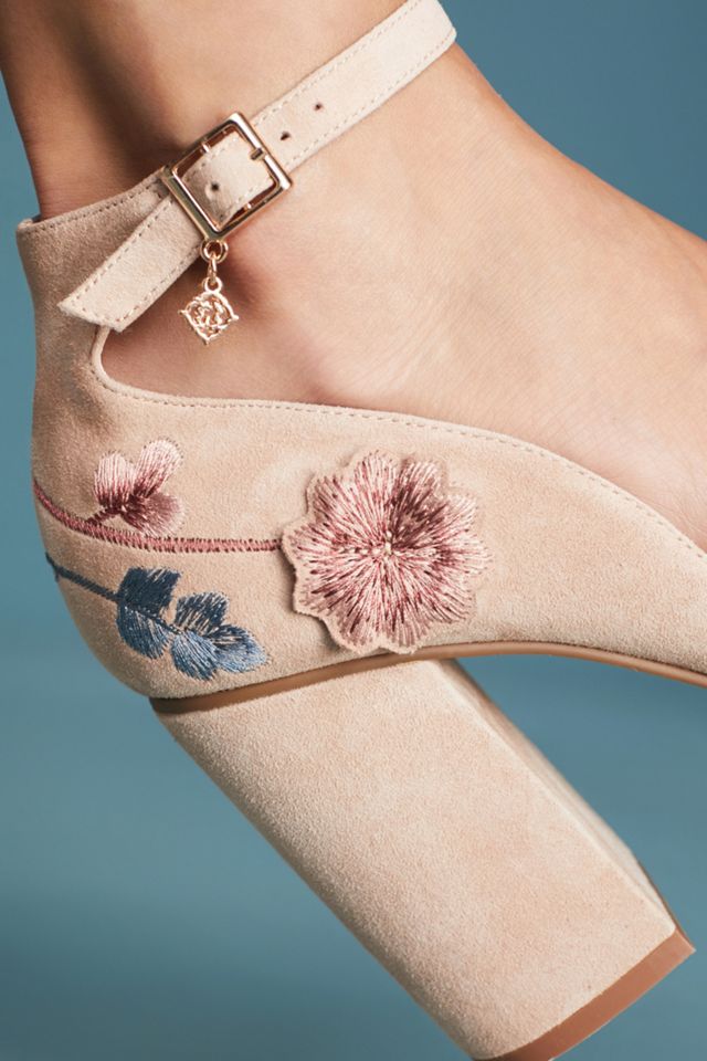 Nanette Lepore Martina Embroidered Heels #1