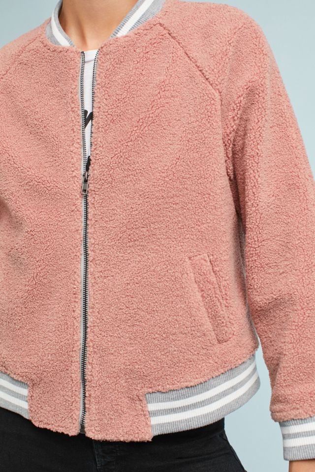 Rose Sherpa Bomber Jacket #1