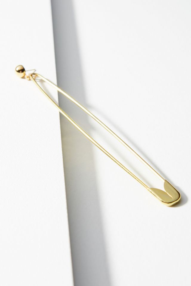 Slim Safety Pin Drop Earrings #1
