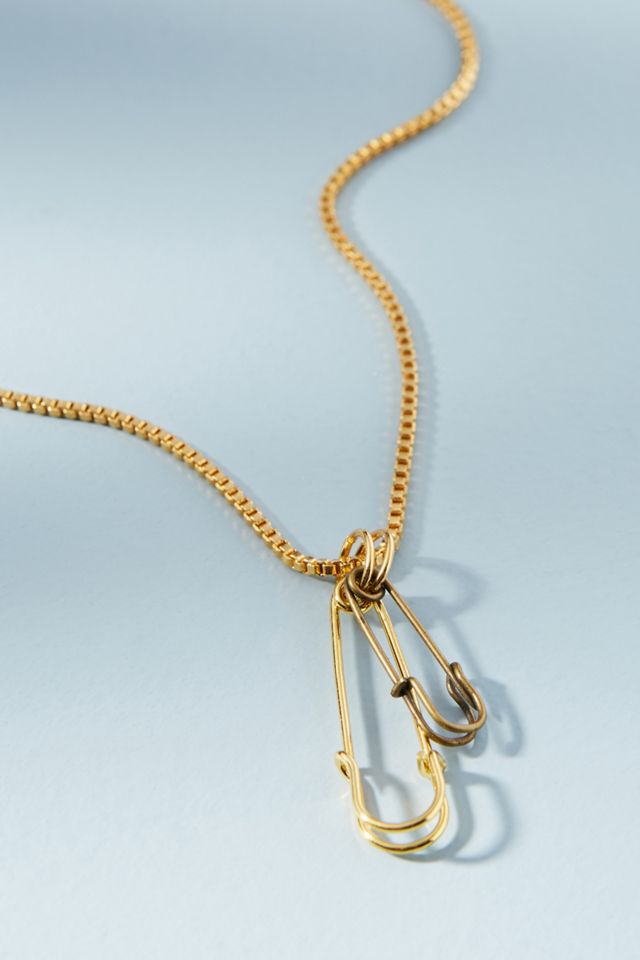 Safety Pin Pendant Necklace #1