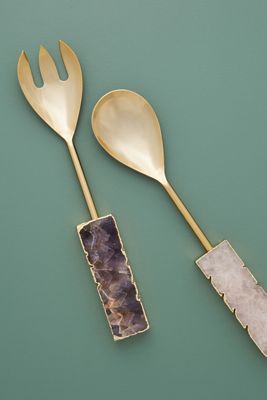 Agate Serving Utensils, Set of 2