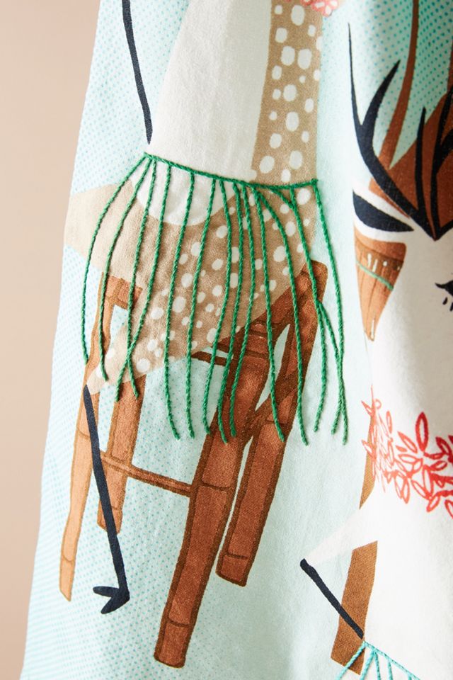 Woodland Office Party Dishtowel #1