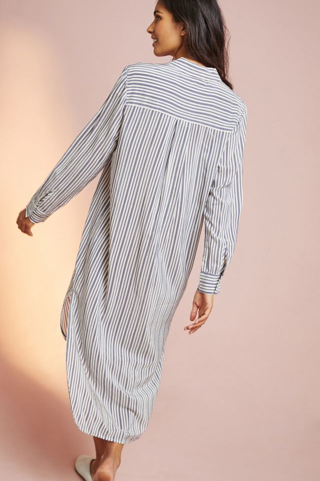 Chemise de nuit rayée à fleurs #3