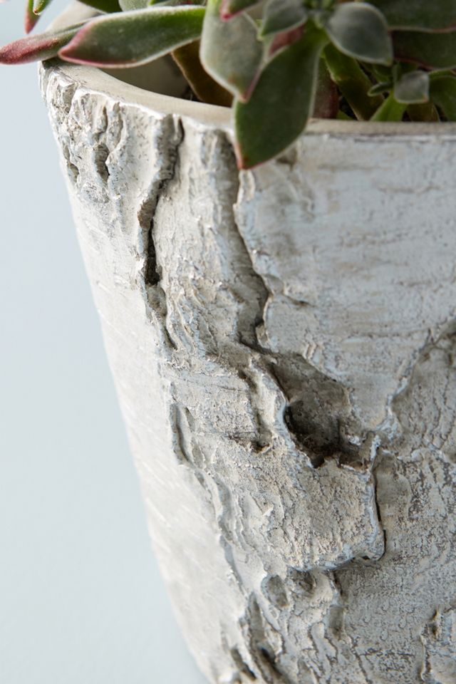 Metallic Faux Bark Planter #2