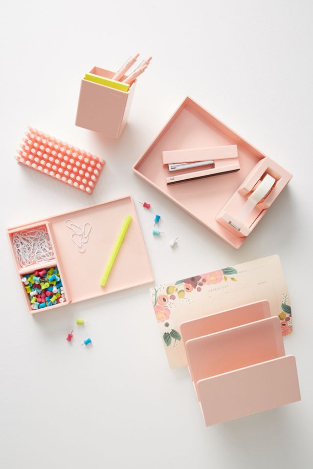 Poppin Blush Desk Accessory Tray #4