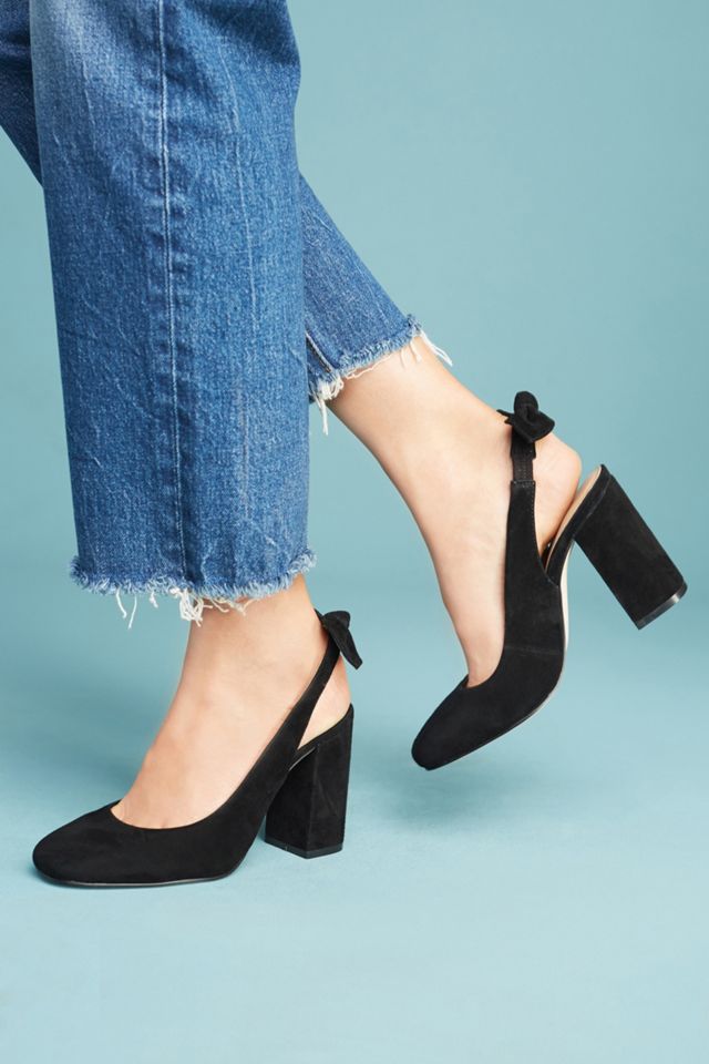 Anthropologie Tied Slingback Heels #2