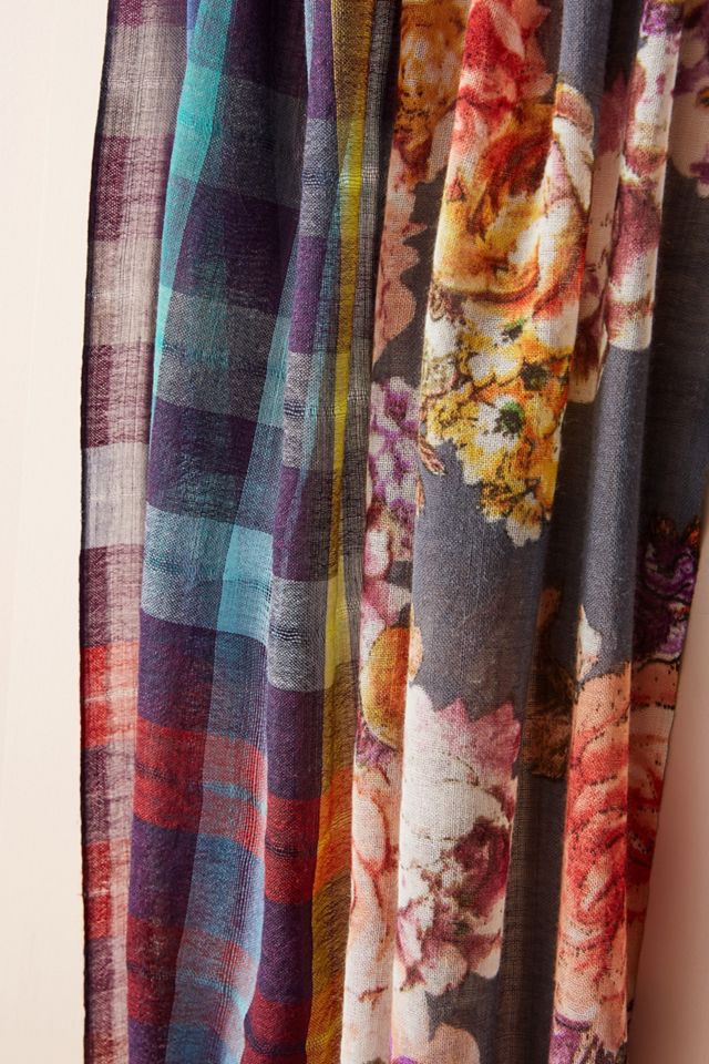 Floral & Plaid Infinity Scarf #2