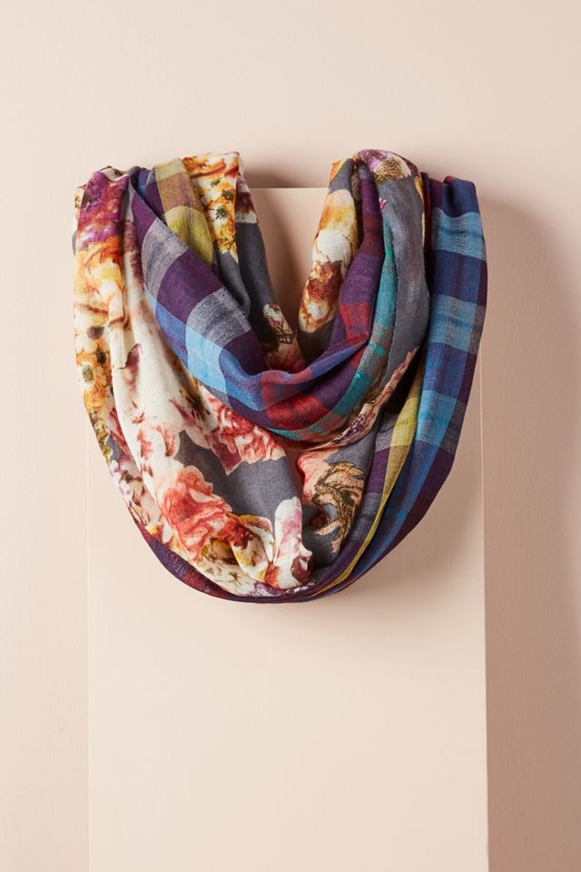 Floral & Plaid Infinity Scarf #3