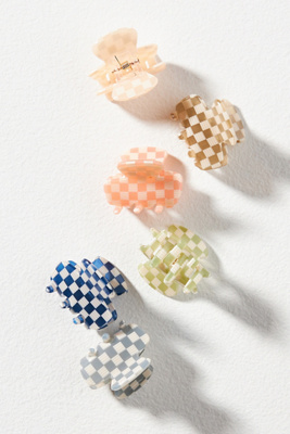 Anthropologie Speckled Mini Hair Clip Set In Pink
