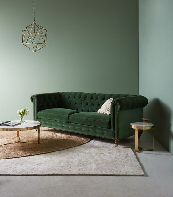 Lyre Chesterfield Two-Cushion Sofa by Anthropologie
