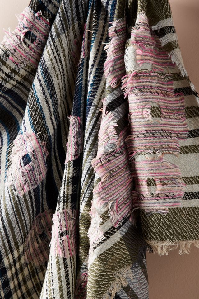 Floral Overlay Wool Scarf #1