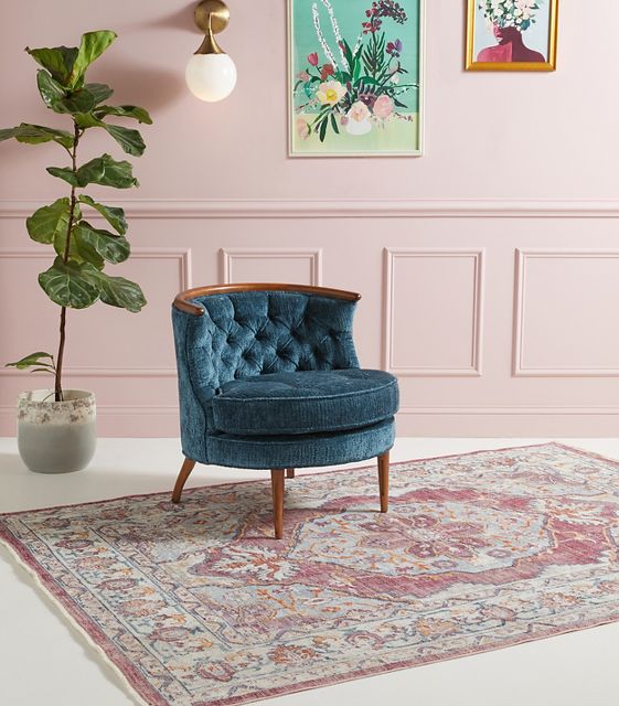 Anthropologie pink velvet discount chair