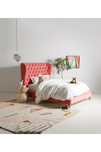Tufted Wingback Bed