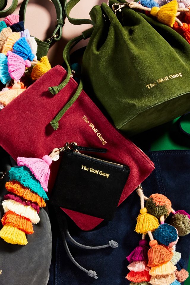 Tasseled Suede Tote Bag #3