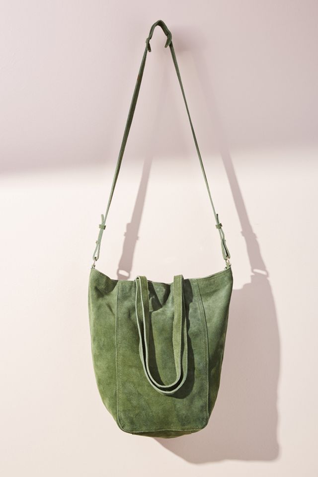 Tasseled Suede Tote Bag #1