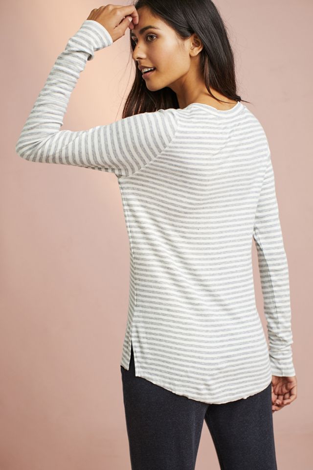 Striped Henley Layering Tee #2
